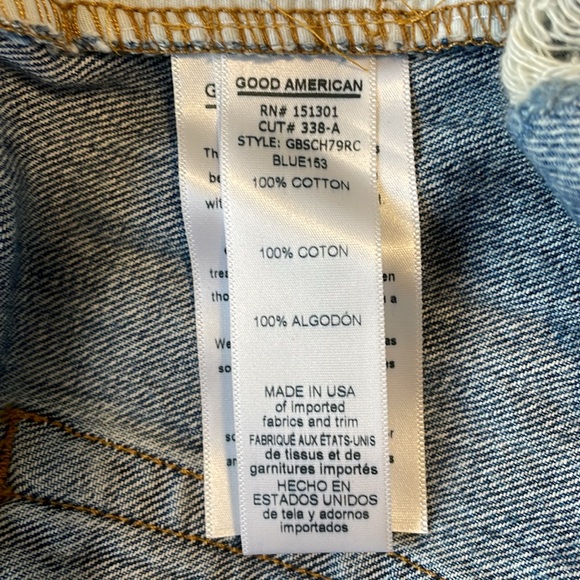 NEW Good American The Bombshell Short Cut Off Jean Shorts Size 18 - Picture 10 of 10